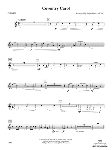 Coventry Carol: 1st F Horn