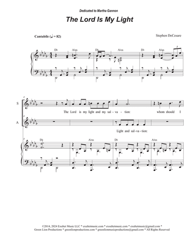 The Lord Is My Light (2-part choir - (SA)