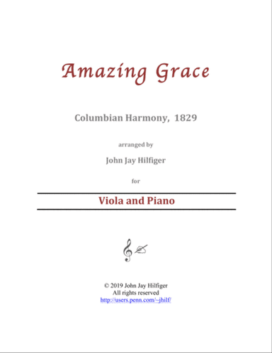 Amazing Grace for Viola and Piano