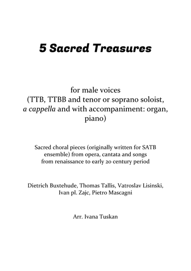 5 Sacred Treasures for male voices
