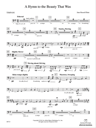 Hymn to the Beauty That Was: Timpani