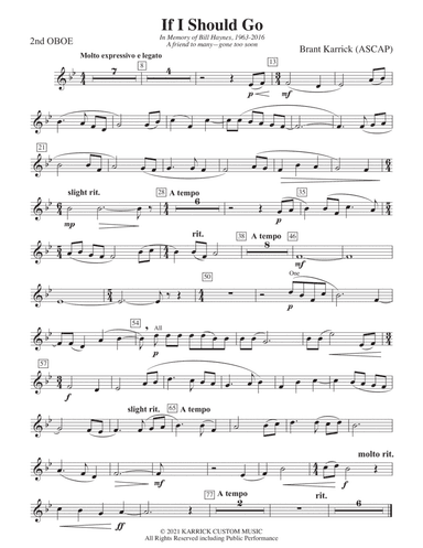 If I Should Go: 2nd Oboe