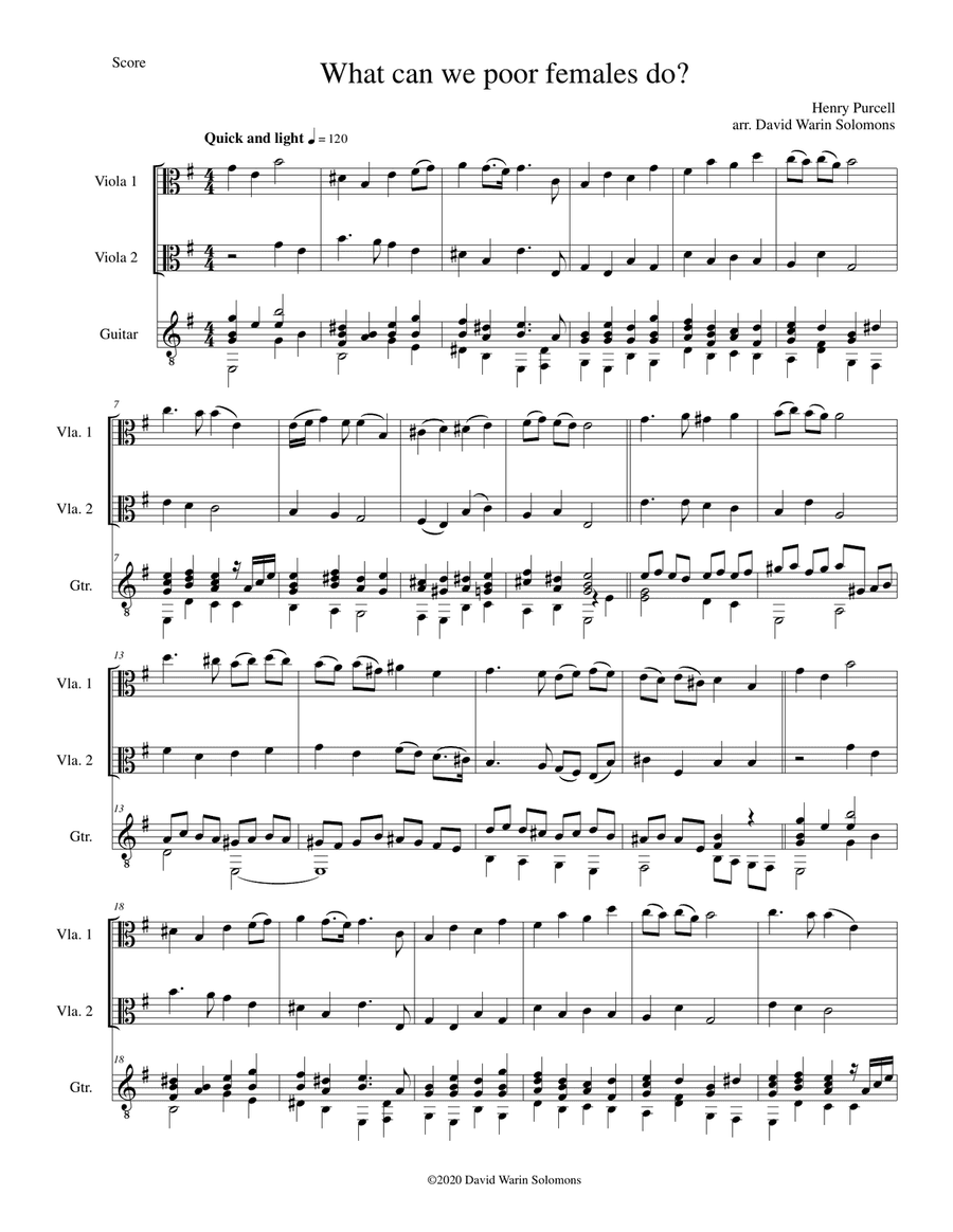 What can we poor females do, for 2 violas and 1 guitar