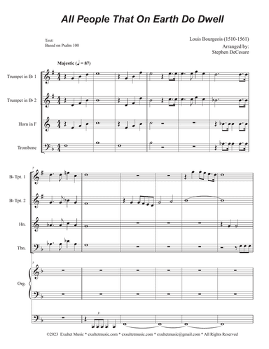 All People That On Earth Do Dwell (Duet for Soprano and Tenor solo) (Full Score) - Score Only
