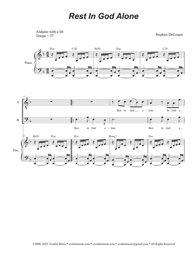 Rest In God Alone (Duet for Tenor and Bass solo)