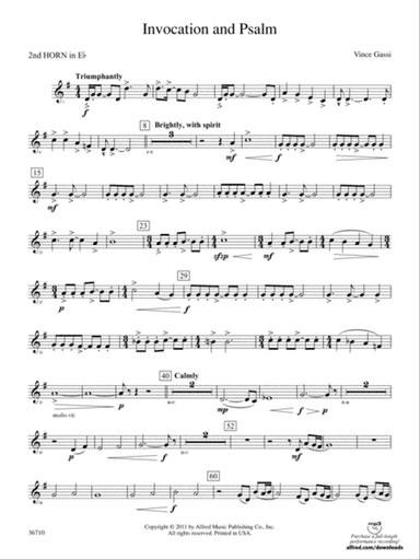 Invocation and Psalm: (wp) 2nd Horn in E-flat