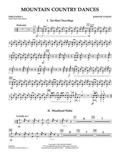 Mountain Country Dances - Percussion 1