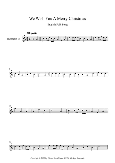 We Wish You A Merry Christmas - English Folk Song (Trumpet)