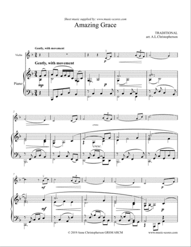 Amazing Grace - Violin and Piano