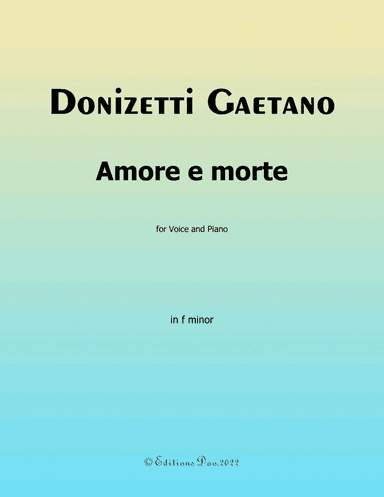 Amore e morte, by Donizetti, in f minor