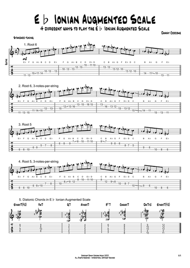 Eb Ionian Augmented Scale (4 Ways to Play)
