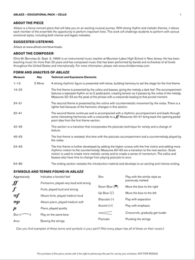 Ablaze: Cello Educational Pack