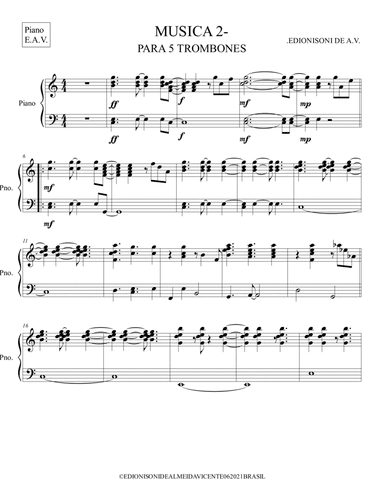 MUSICA 2 - PARA 5 TROMBONES - Piano