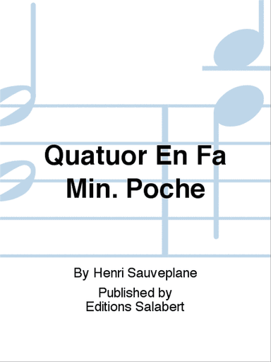 Quatuor En Fa Min. Poche