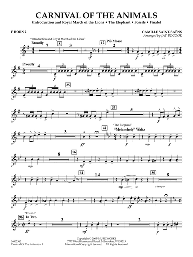 Carnival of the Animals (arr. Jay Bocook) - F Horn 2