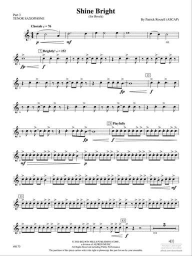 Shine Bright: Part 3 - Tenor Saxophone