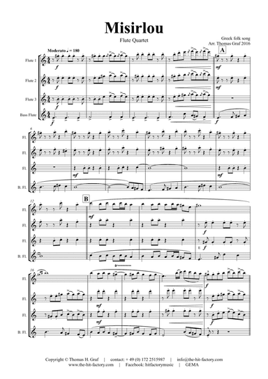 Misirlou - Pulp Fiction - Flute Quartet - C