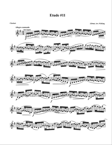 Clarinet Etude #11, Arr. Marten King