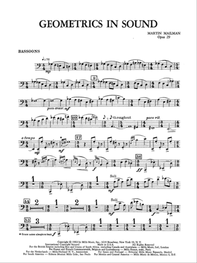 Geometrics in Sound, Op. 29: Bassoon