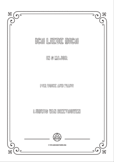 Beethoven-Ich liebe dich in G Major,for voice and piano