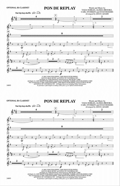 Pon de Replay: Optional Bb Clarinet