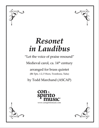 Resonet in Laudibus ("Joseph Dearest, Joseph Mine") - brass quintet