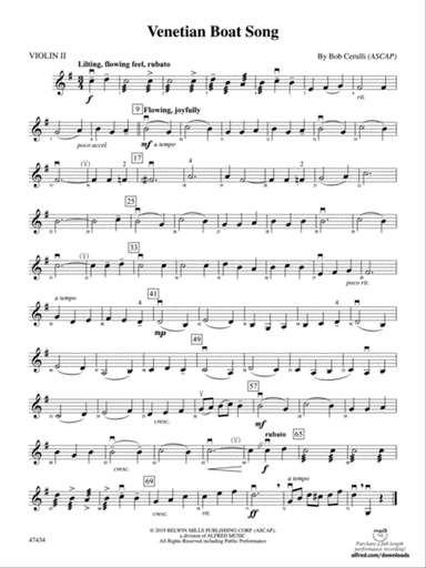 Venetian Boat Song: 2nd Violin