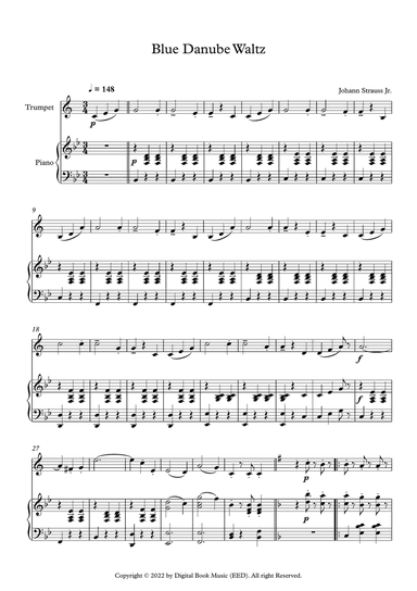 Blue Danube Waltz - Johann Strauss Jr. (Trumpet + Piano)