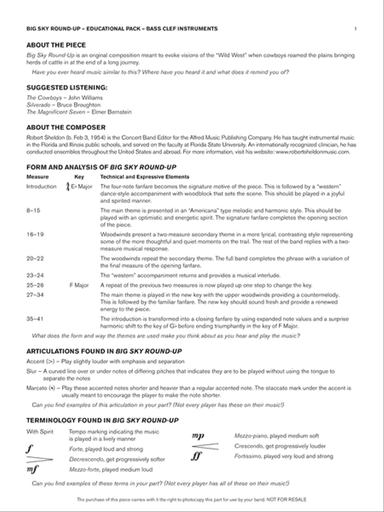 Big Sky Round-Up: Bass Clef Educational Pack