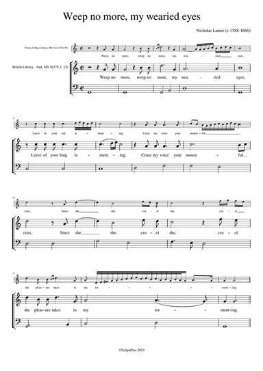 Weep no more my wearied eyes (with ornaments from Trinity College MS 412)