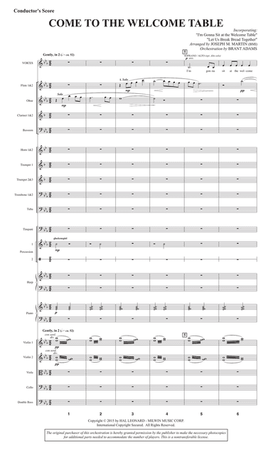 Come To The Welcome Table (Full Orchestra) - Full Score
