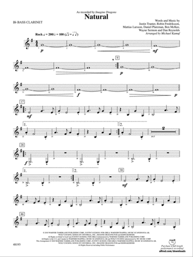 Natural: B-flat Bass Clarinet