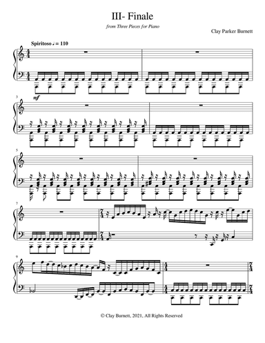 Three Pieces for Piano: III- Finale