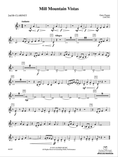 Mill Mountain Vistas: 2nd B-flat Clarinet