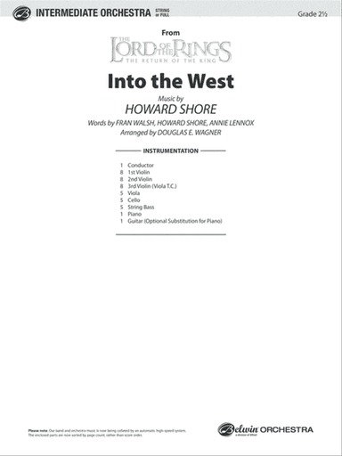 Into the West (from The Lord of the Rings: The Return of the King): Score