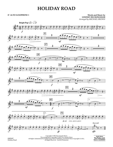 Holiday Road (from National Lampoon's Vacation) (arr. Michael Brown) - Eb Alto Saxophone 1