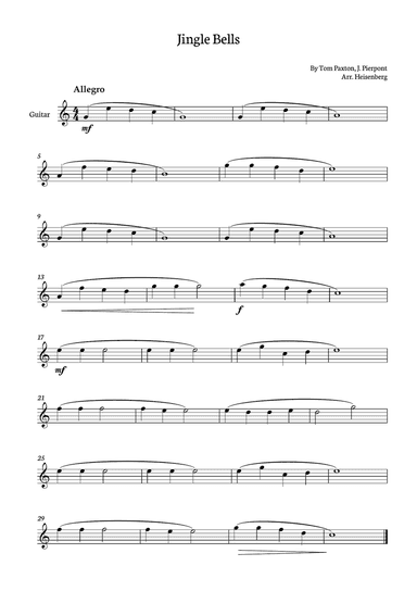 Jingle Bells - Classical Guitar