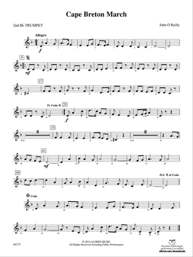 Cape Breton March: 2nd B-flat Trumpet