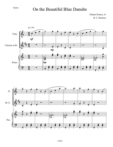 The Blue Danube (Flute and Clarinet Duet with Piano Accompaniment)