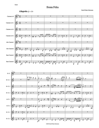 Bossa Folia for clarinet octet or clarinet choir
