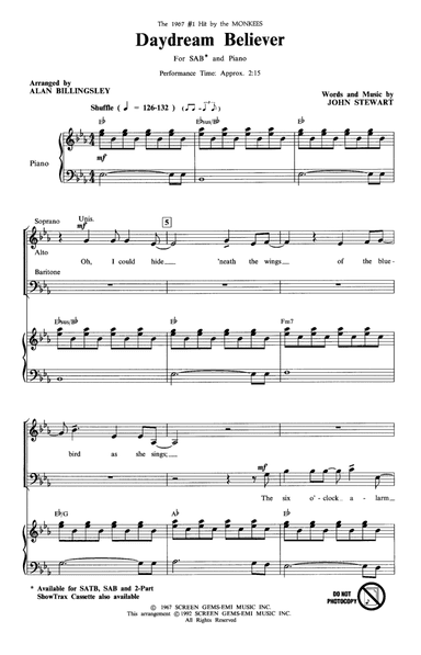 Daydream Believer (arr. Alan Billingsley)