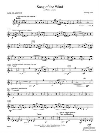 Song of the Wind: 1st B-flat Clarinet