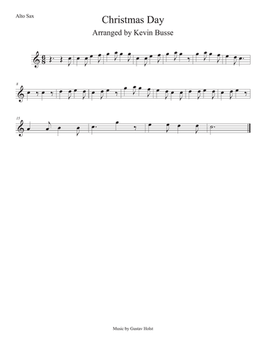 Christmas Day (Easy key of C) Alto Sax
