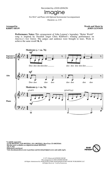 Imagine (arr. Kirby Shaw)