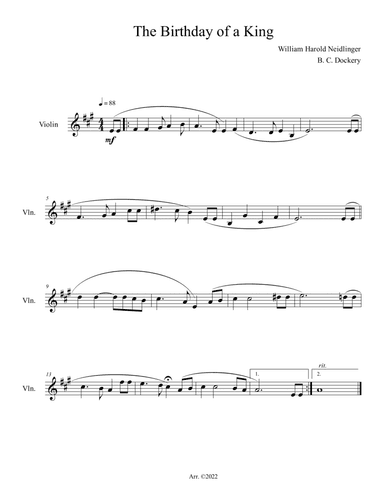 The Birthday of a King (Violin Solo)