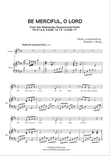 Be Merciful, O Lord (Psalm 51) Ash Wednesday Responsorial Psalm