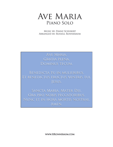 Schubert: Ave Maria (Piano Solo)