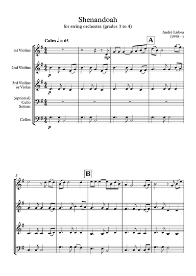 Shenandoah (Grade 3-4 String Orchestra)