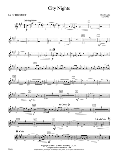 City Nights: 1st B-flat Trumpet