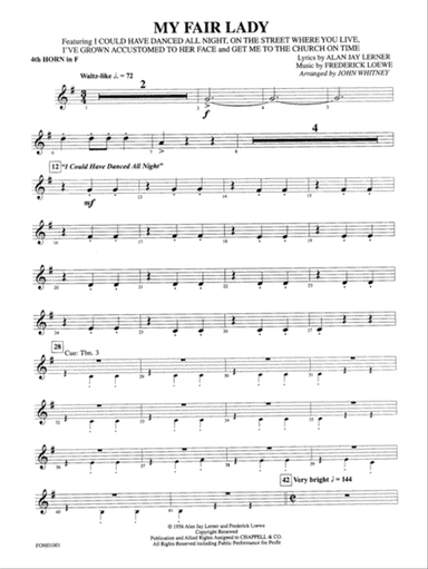 My Fair Lady (Medley): 4th F Horn